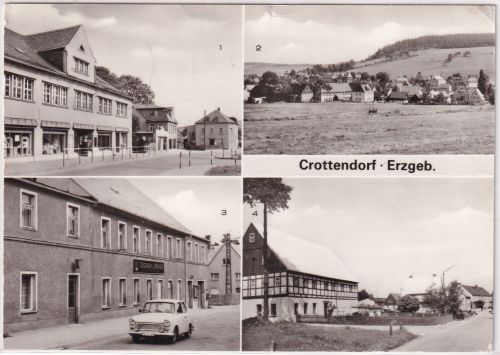 Sachsen - Crottendorf (Erzgeb.) Jugendclubhaus etc. sw-Mehrbild-Foto-AK 1983