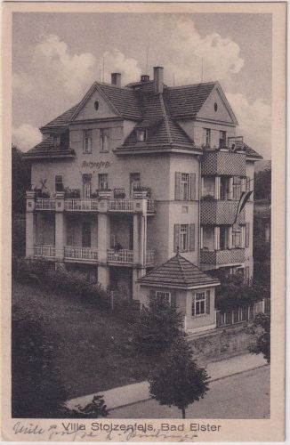 Sachsen - Bad Elster Villa Stolzenfels sw-AK gelaufen 1933
