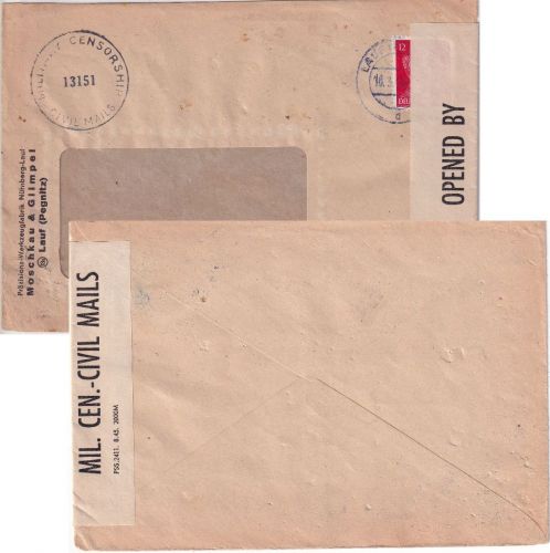 DR - Lauf (Pegnitz) 16.3.45 Brief/Fensterkuvert Überroller US-Zensur13151
