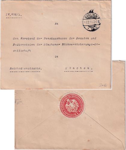 DR - Berlin W15 1911 Reichsdienstsache/Aufsichtsamt f. Privatversicherung
