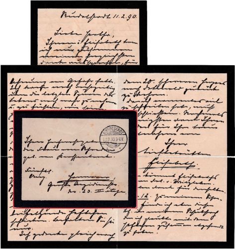 DR - Rudolstadt 1890 Fürstl. Angelegenheit Trauerbrief n. Hannover - mit Inhalt