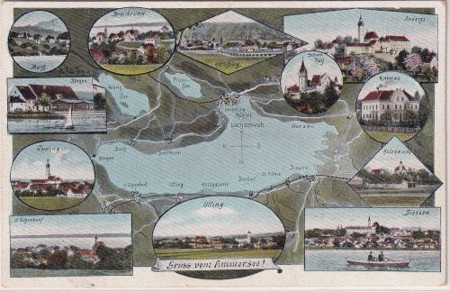 Bayern - Utting Diessen Andechs etc. farb. Mehrbild-AK ungelaufen ca. 1910