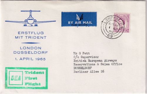 BRD - British European Airways BEA Trident Erstflug London Düsseldorf 1.4.65