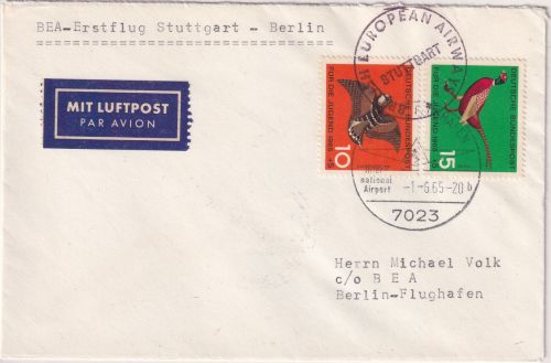 BRD - British European Airways BEA Viscount Erstflug Stuttgart Berlin 1.6.65