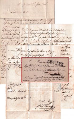 Bayern - München 1856 Portobrief n. FRANKREICH (Lamballe) - Inhalt !