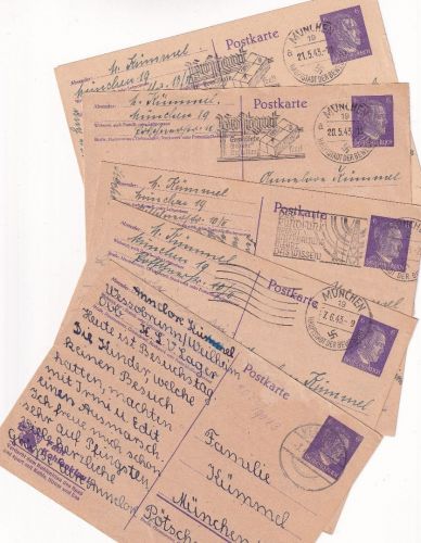 DR - 5x6 Pfg. AH-Ganzsache/Kohlenklau vom/ins KLV-Lager Wessobrunn Apr/Jun 1944
