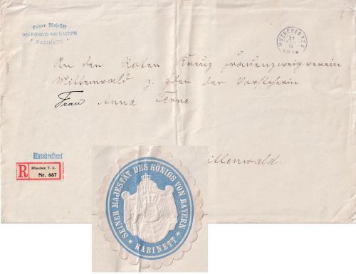 Bayern - München I TA 1918 kgl. Angelegenheit/Einschreibebrief n. Mittenwald