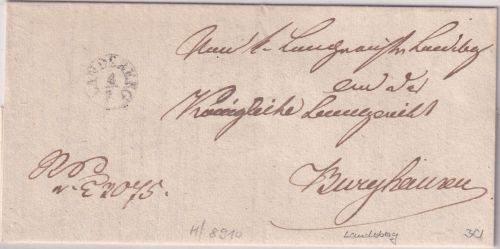 Bayern - Landsberg 4/7 Fingerhut-K1 Regierungssache n. Burghausen 1838