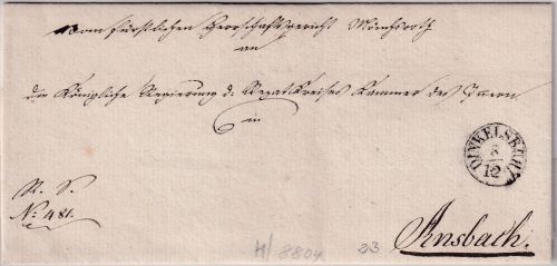 Bayern Dinkelsbühl 8/12 Fingerhut-K1 Regierungssache Mönchsroth Ansbach ca.1840