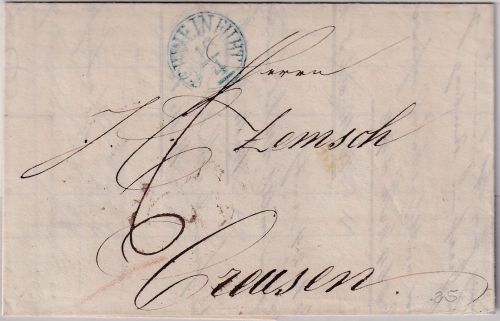 Bayern - Schweinfurt 16/4 blauer Fingerhut-K1 Portobrief n. Creussen 1834