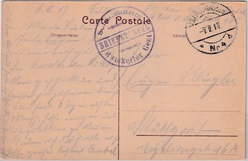 DR - Gent Soldatenheim Ratskeller Briefstempel Feldpostkarte Fp.Stat.Nr. 4 1917
