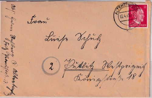 DR - Altengrabow 13.4.45 Brief n. Putlitz - Endzeit !