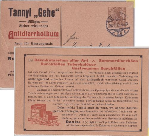 DR - 3 Pfg. Germania Privatganzsache Mühlberg Versandhaus Berlin - Eglfing 1912