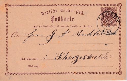 DR - Lessen 6/6 73 nachv. preuss. K2 1/2 Gr. Brustschild Ganzsache