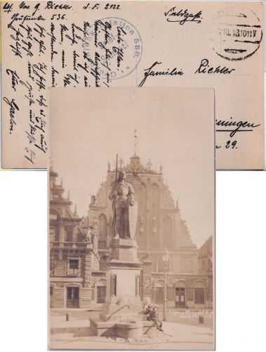 Postgebiet Ob.Ost - Gruppenfunkenstation 536 Feldpostkarte (AK Riga) 1918 n Metz