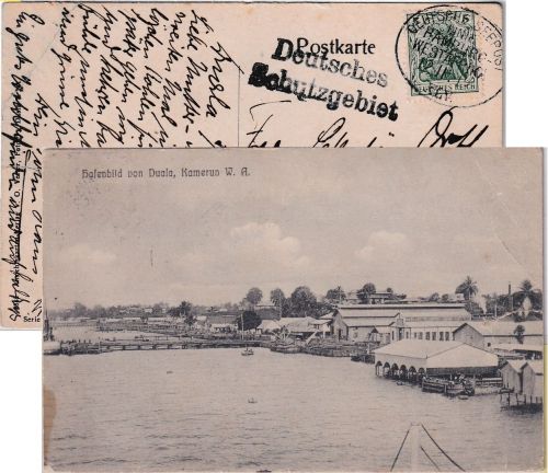 Kamerun - Deutsche Seepost Linie Hamburg Westafrika XLV AK Duala St. Avold 1912