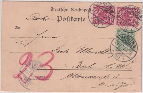 DR - 2x10+5 Pfg. Krone/Adler Rohrpost-Ortskarte Berlin W49 - NW23 - 29.7.98