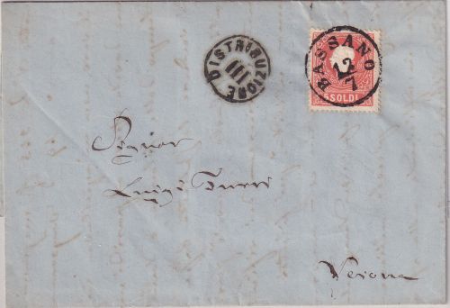 Österreich/Lombardei & Venetien - 2 So. 2. Ausgabe Brief K1 Bassano 12/7 1861