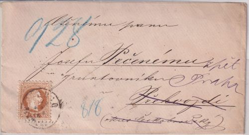 Österreich - 15 Kr. Ausgabe 1867 Brief Prag - Prehvozdi - Retour
