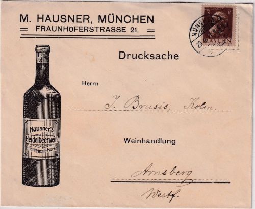 Bayern - 3 Pfg. Luitpold illustr. Drucksachenbrief München - Arnsberg 1911