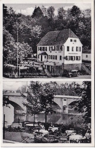 Baden-Württemberg - Ludwigsburg Gasthof z. Brückenhaus sw-Mehrbild-AK 1938