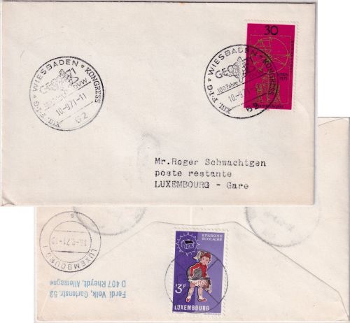 BRD - Wiesbaden 1971 XIII. FIG-Kongress/100 J. DVW Geo'71 SST Brief n. Luxemburg