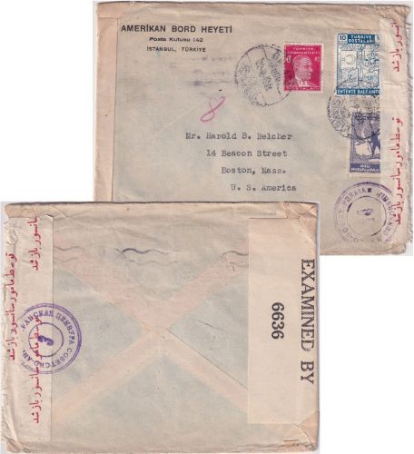 Türkei - Galata 22.9.1941 Brief n. USA Anglo-Soviet-Persian-Censorship