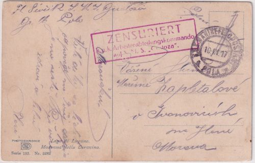 Österreich/Feldpost - KuK Marinefeldpostamt Pola Feldpostkarte Jauernig 1917