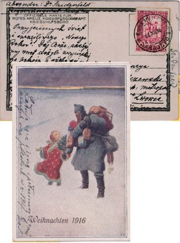 Österreich/B&H - 10 H. Invalidenhilfe Karte KuK Milit.Post Sarajevo 27.12.16
