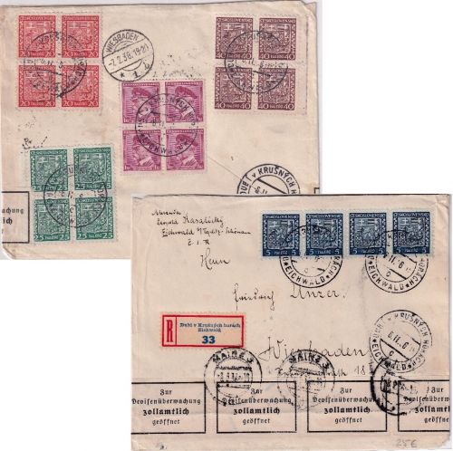 Tschoslowakei - Eichwald b. Teplitz 1936 Einschreibebrief n. Wiesbaden
