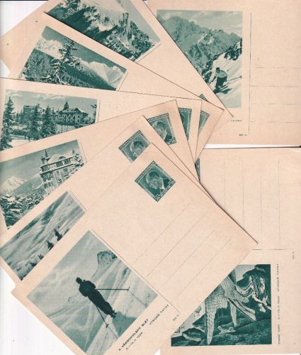 Tschechoslowakei - 10. Sokol Winterspiele 8 Bildganzsachen ungebraucht