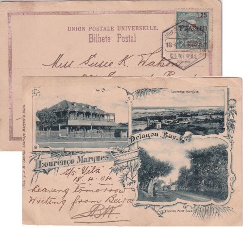 Lourenco Marques - 25 R. Calors/Provisorio sw-Mehrbild-AK Delagoa Bay 1904