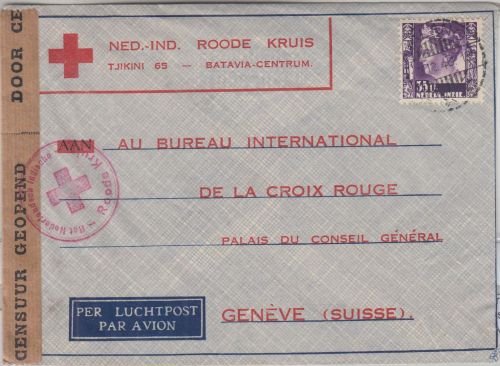 Niederl. Indien - Malang 3.12.40 Luftpostbrief (Rotes Kreuz) i.d. SCHWEIZ