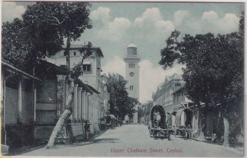 Ceylon - Colombo Upper Chatham Street sw-AK gelaufen 1910