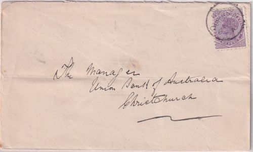 Neuseeland - 2 P. Victoria Brief Darfield - Chirstchurch 1896