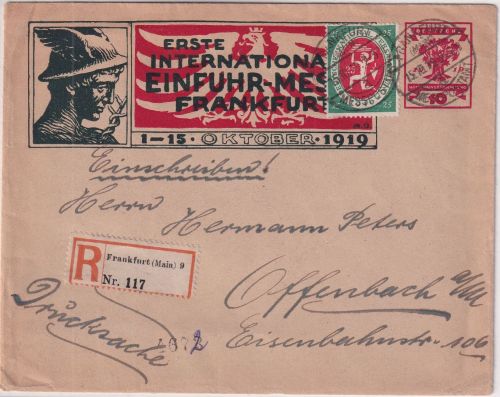 DR-Infla - Int. Einfuhrmesse Frankfurt aM. Privatganzsache/R-Drucksache 1919