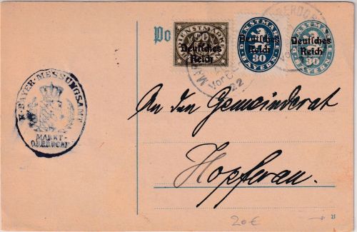 DR-Infla - 30 Pfg. By-Abschied/DR Ganzsache + Zusatz Marktoberdorf 31.8.22