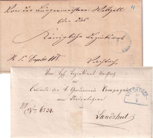 Bayern - Koetzting 7.SEP (K1)/Viechtach 10/9 (HKS) Wende-Dienstbrief ca. 1870