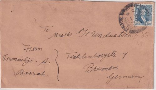 Irak - 3 A. Faisal I. Brief Basrah - Bremen 1931