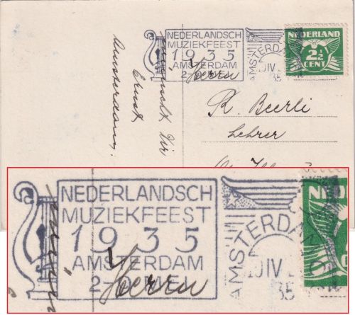 Niederlande - Muziekfeest Musikfest Amsterdam 1935 Maschinenwerbestempel 1935
