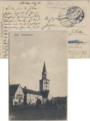 DR - Feldpoststation Nr. 211 Feldpostkarte Mitau 1915 n. Barntrup Weiterleitung