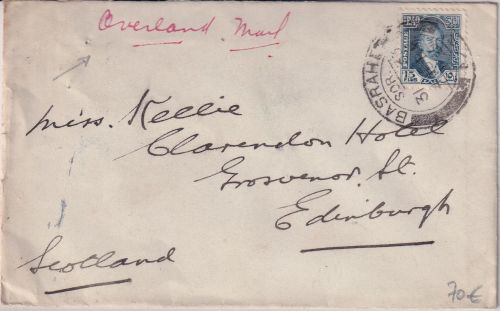 Irak - 15 F. Faisal . Brief/Overland Mail n. SCOTLAND Baghdad - Edinburgh 1933