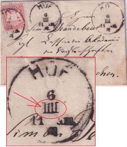 Bayern - Hof 6. IIII 71 (Schreibweise !) K1 3 Kr. Wappen gez. Brief n. München
