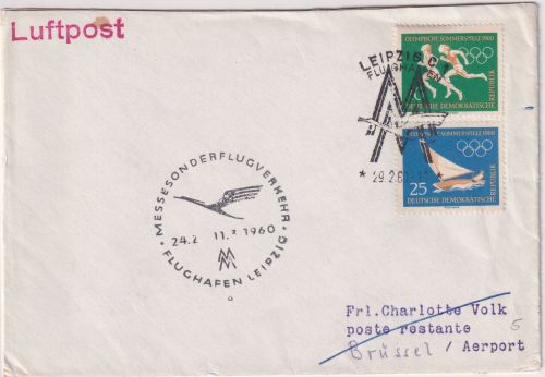 DDR - Interflug Messeflug Leipzig Brüssel 1960