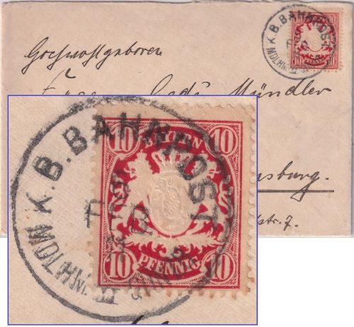 Bayern - K.B. Bahnpost Mindelheim II Günzburg Brief n. Regensburg 1911