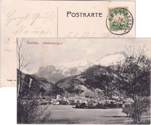 Bayern - K. B. Bahnpost München Salzburg 5 AK Aschau - Trostberg 1907