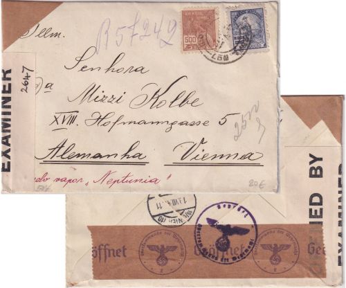 Brasilien - Niteroi 1940 Zensurbrief n. Wien Doppelzensur