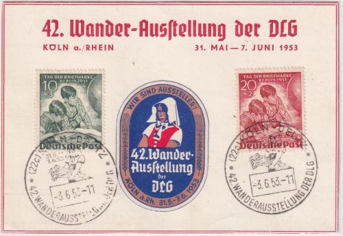 Berlin - 10+20 Pfg. Tag d. Briefmarke SST Köln-Deutz 42. DLG-Wanderausstellung