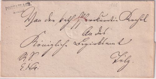 Bayern - Kochel Postablage L2 Dienstbrief n. Tölz ca. 1865