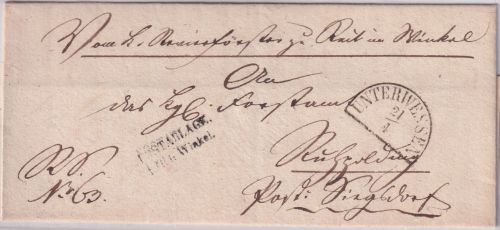 Bayern - Reit i. Winkel Postablage L2 Dienstbrief Unterwessen Ruhpolding ca.1870